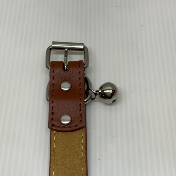 Genuine leather dog collar belt brown color large size - Picture 4 of 7